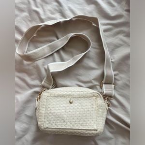 Cream checkered cross body